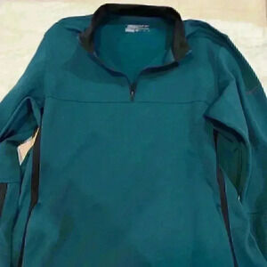 Nike Golf Mens Teal Black Pullover microfiber lined, size large